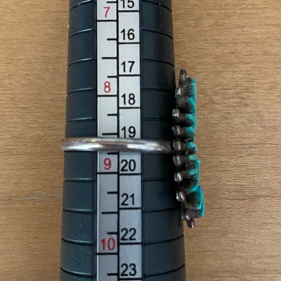 Vintage Native American Zuni Turquoise Cluster Ring 8.75-9 - Picture 7 of 7